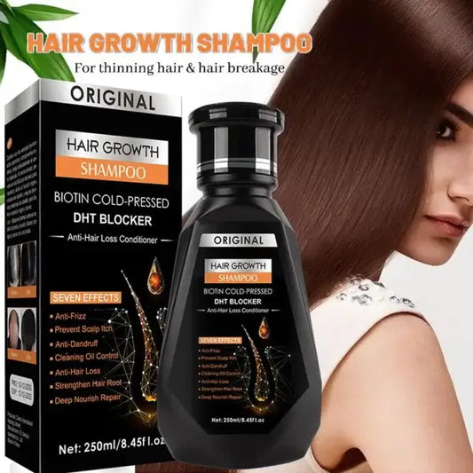 Biotin DHT Blocker Shampoo for Hair Growth & Thickening | Cold Pressed Natural Anti Hair Loss Shampoo for Men & Women