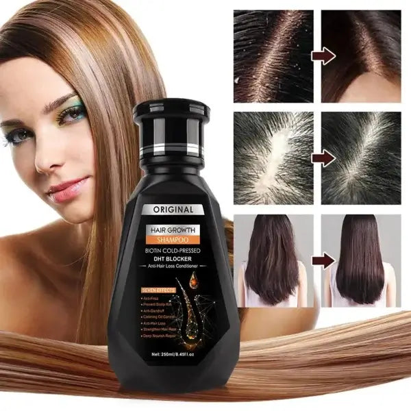 Biotin DHT Blocker Shampoo for Hair Growth & Thickening | Cold Pressed Natural Anti Hair Loss Shampoo for Men & Women