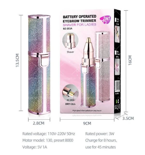Rechargeable Eyebrow Trimmer for Women – Painless Precision Hair Remover