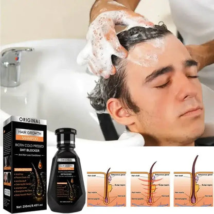 Biotin DHT Blocker Shampoo for Hair Growth & Thickening | Cold Pressed Natural Anti Hair Loss Shampoo for Men & Women