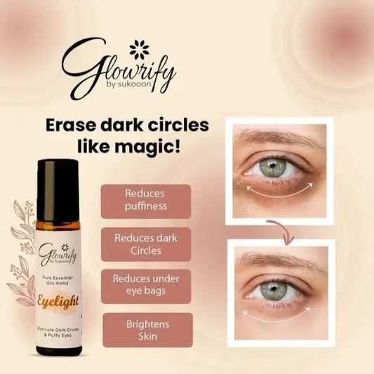 Glowrify Eyelight Serum 10ml – Dark Circles Remover Puffy Eyes Treatment Anti Aging Eye Serum for Wrinkles Fine Lines Under Eye Bags