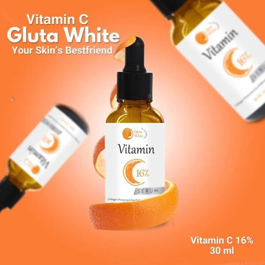 Vitamin C 16% Face Serum – Gluta White Brightening & Anti-Aging Serum for Glowing Skin, Dark Spot Removal & Even Tone – 30ml